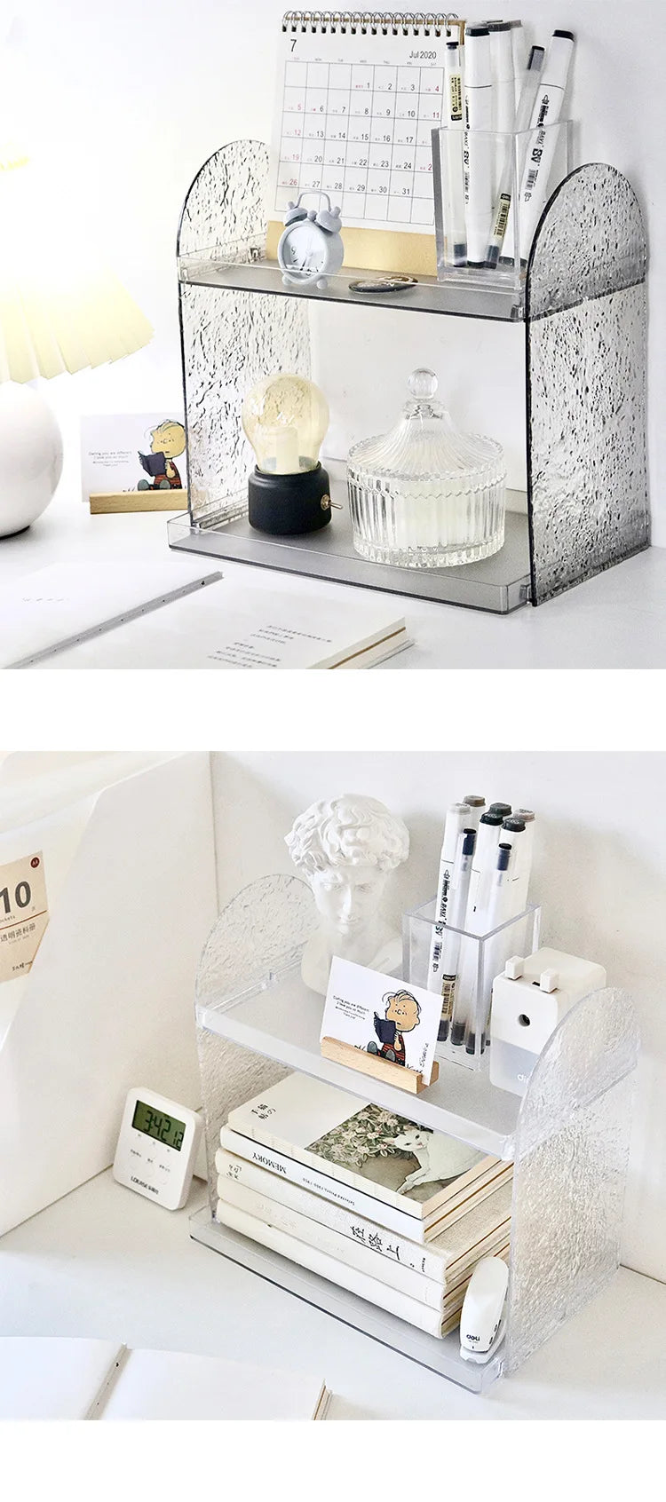 Clear Acrylic Makeup Organizer – Double-Layer Lipstick & Skincare Storage Box, Desktop Display Rack
