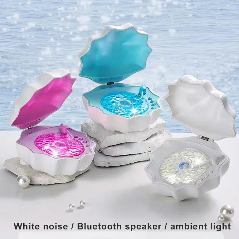 Retro-Style Portable Bluetooth Speaker with Colorful Light Projection & White Noise – Wireless Music Player & Sleep Aid