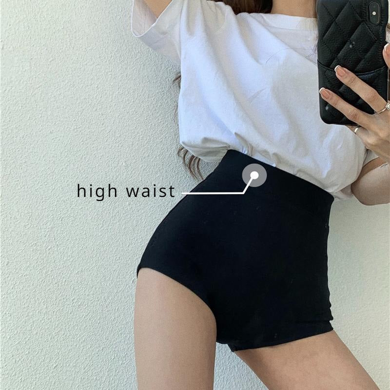Women's High-Waist Black Shorts – Slim Fit Solid Color Summer Bottoms for Dance, Club, K-pop, and Streetwear Style (Up to 5XL)