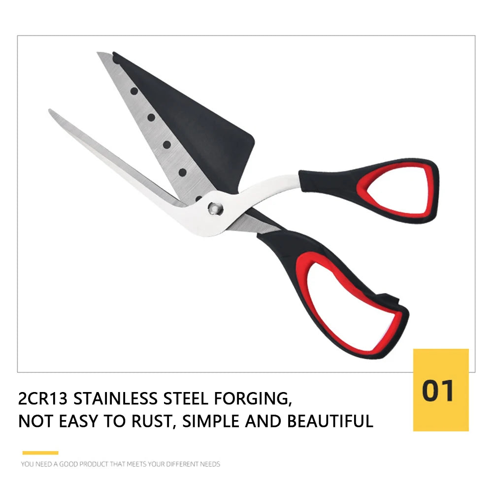 Professional Detachable Pizza Scissors with Sharp Stainless Steel Blade – Labor-Saving Cutter and Spatula Slicer Tool