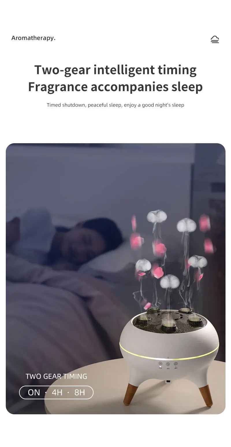Creative Jellyfish-Shaped Ultrasonic Aroma Humidifier with Remote Control – Essential Oil Diffuser & Mist Maker