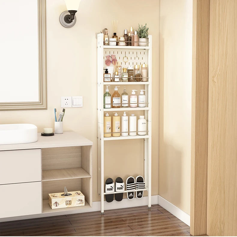 Wall-Mounted Bathroom Corner Shelf – Perforated Organizer Rack for Shampoo, Toothbrush, and Toiletries
