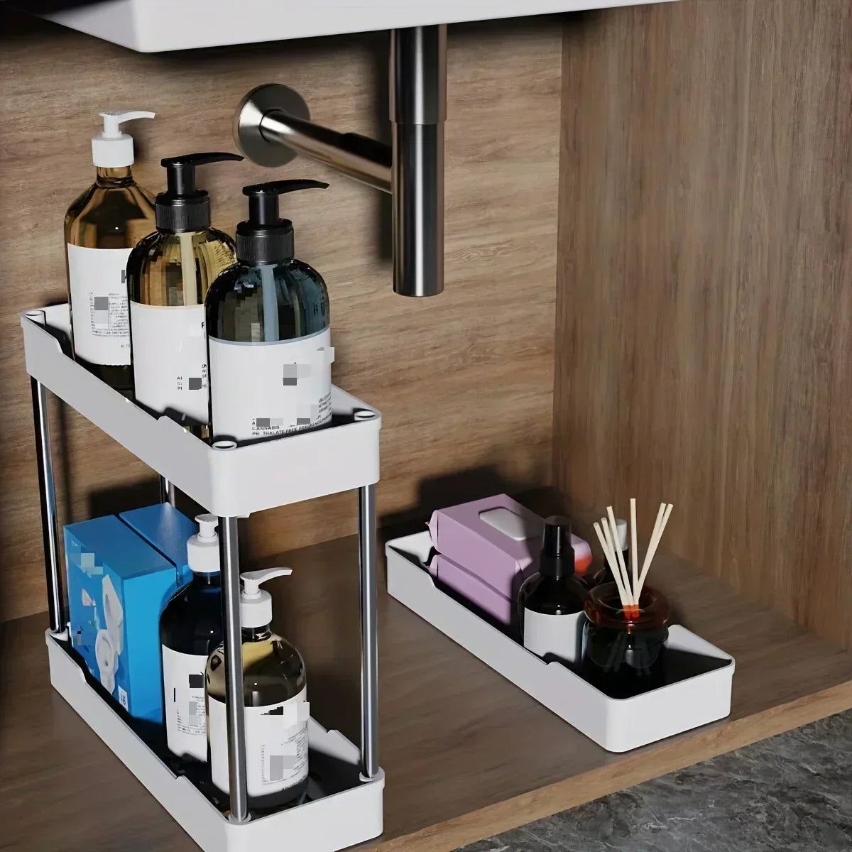 4-Tier Rolling Bathroom Storage Cart with Wheels – Multi-Purpose Corner Organizer Shelf for Home Use