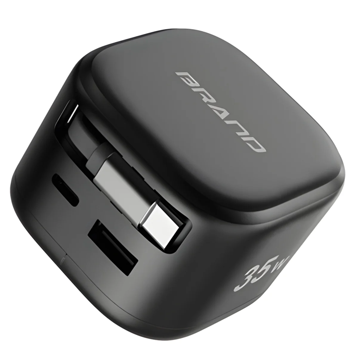 Advanced 35W USB Type-C Retractable Fast Charger | PD Travel Adapter with Lithium Battery Support – US Plug