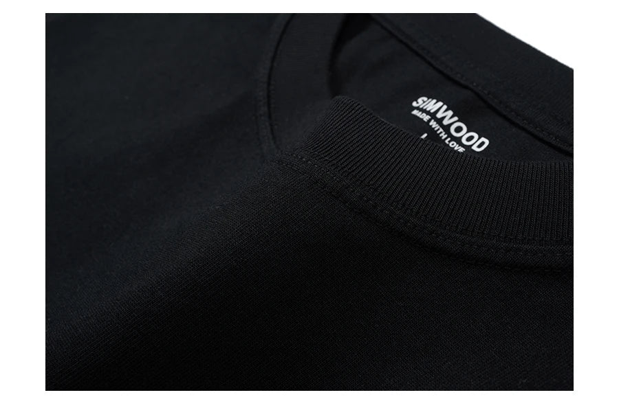 SIMWOOD 2025 Men’s Oversized 100% Cotton T-Shirt – Breathable & Comfortable Spring/Summer Top, 310gsm