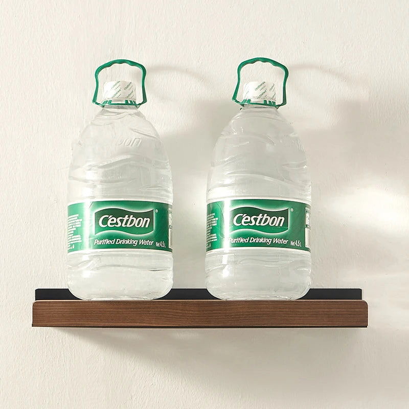 No-Drill Wall-Mounted Solid Wood Corner Bathroom Shelf — Shower Storage Rack and Toilet Shampoo Holder