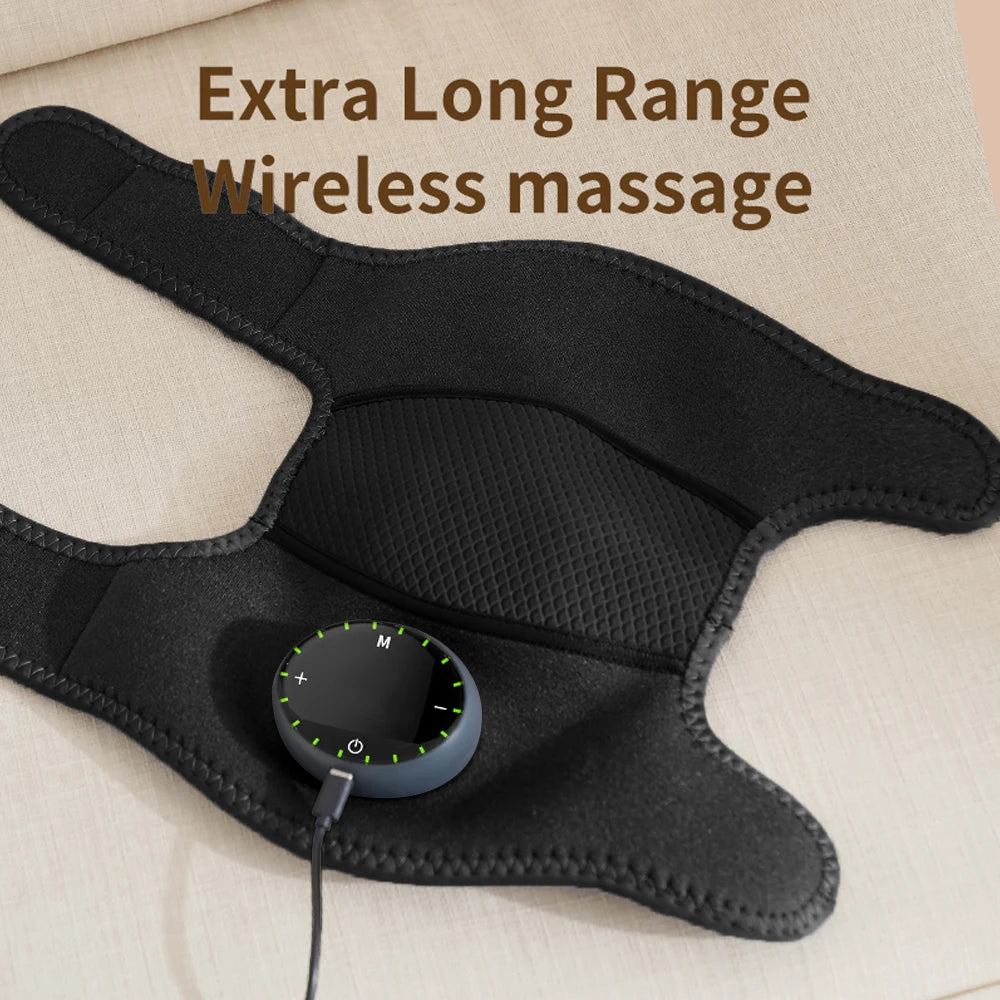 Rechargeable Electric Shoulder Massager with Heating & Vibration – Thermal Therapy Belt for Knee & Arthritis Pain Relief
