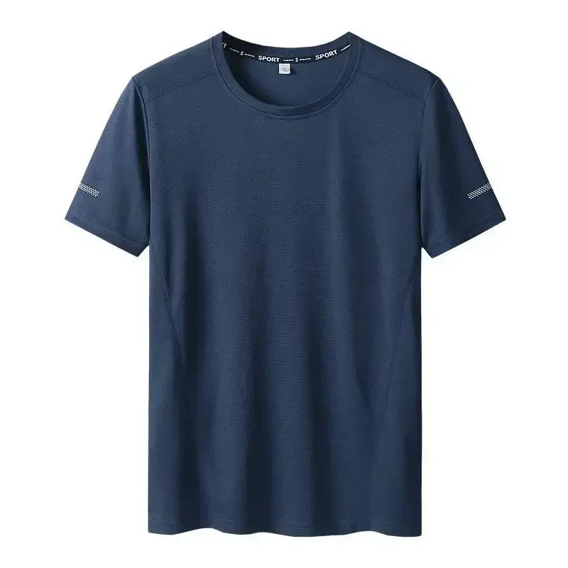 Plus Size Men’s Quick-Dry Oversized T-Shirt, Round Neck, Short Sleeve, Available in 5XL and 6XL