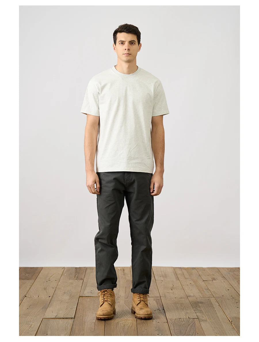 SIMWOOD 2025 Men’s Oversized 100% Cotton T-Shirt – Breathable & Comfortable Spring/Summer Top, 310gsm