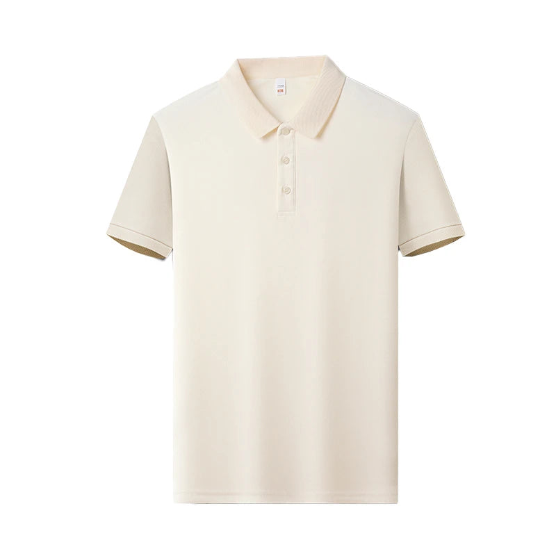 Men's Plain Short-Sleeve Polo Shirt – Summer Casual & Business Wear, Lightweight and Comfortable