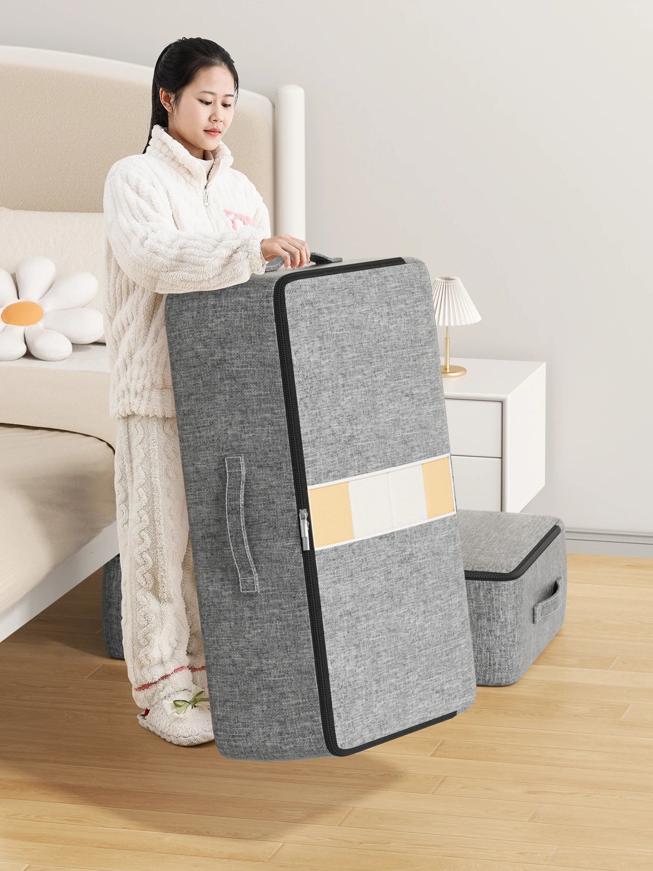 Foldable Underbed Storage Organizer Bag – Large Capacity Clothes, Quilt & Blanket Holder for Closet or Wardrobe Use
