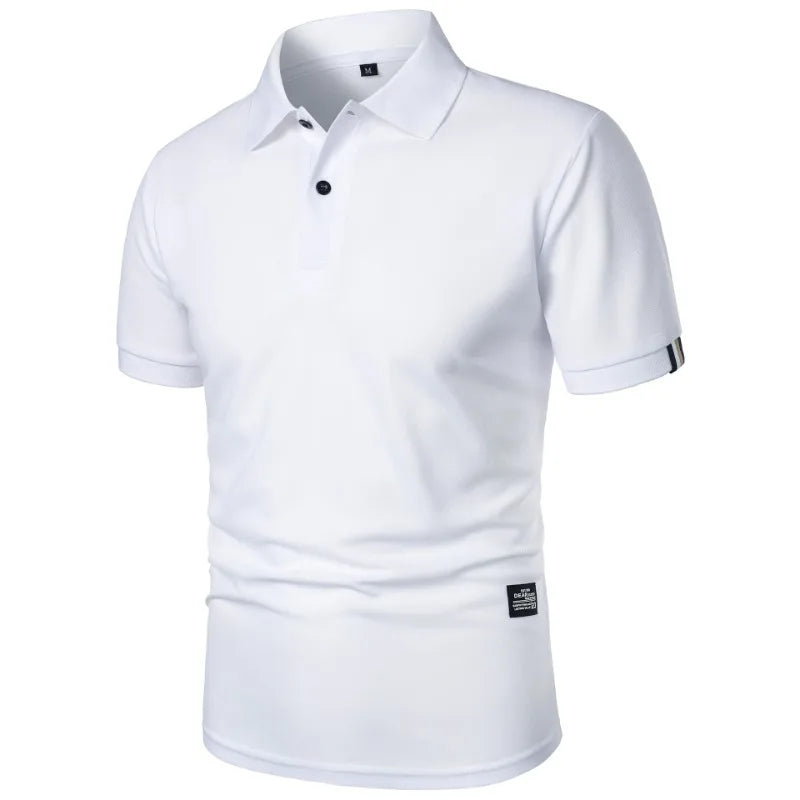 Men’s Summer Casual Polo Shirt with Short Sleeves, Solid Color, Lapel Collar, Button-Up Design – Lightweight and Perfect for Streetwear and Jogging