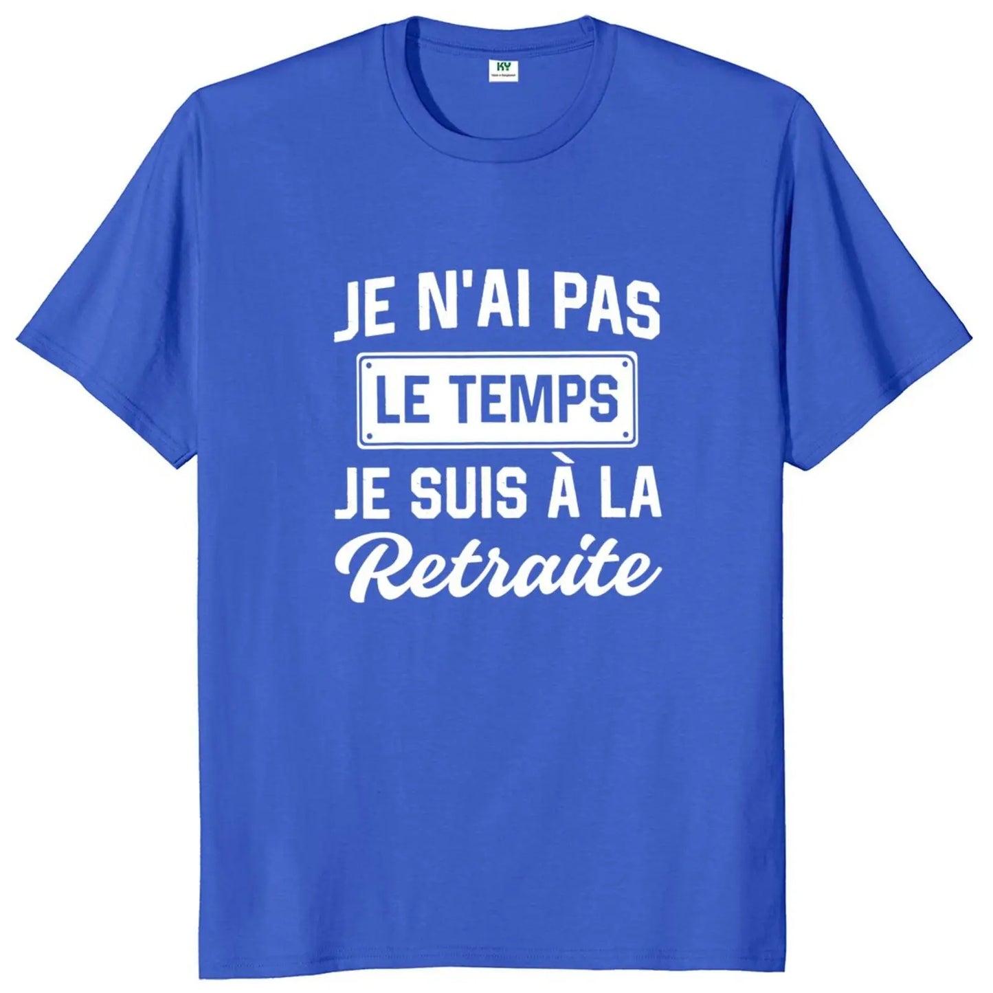 Retro "My Retirement" T-Shirt – Funny French Retired Dad Gift for Men, Papa Clothing, 100% Cotton Casual Unisex Tee, EU Sizes Available