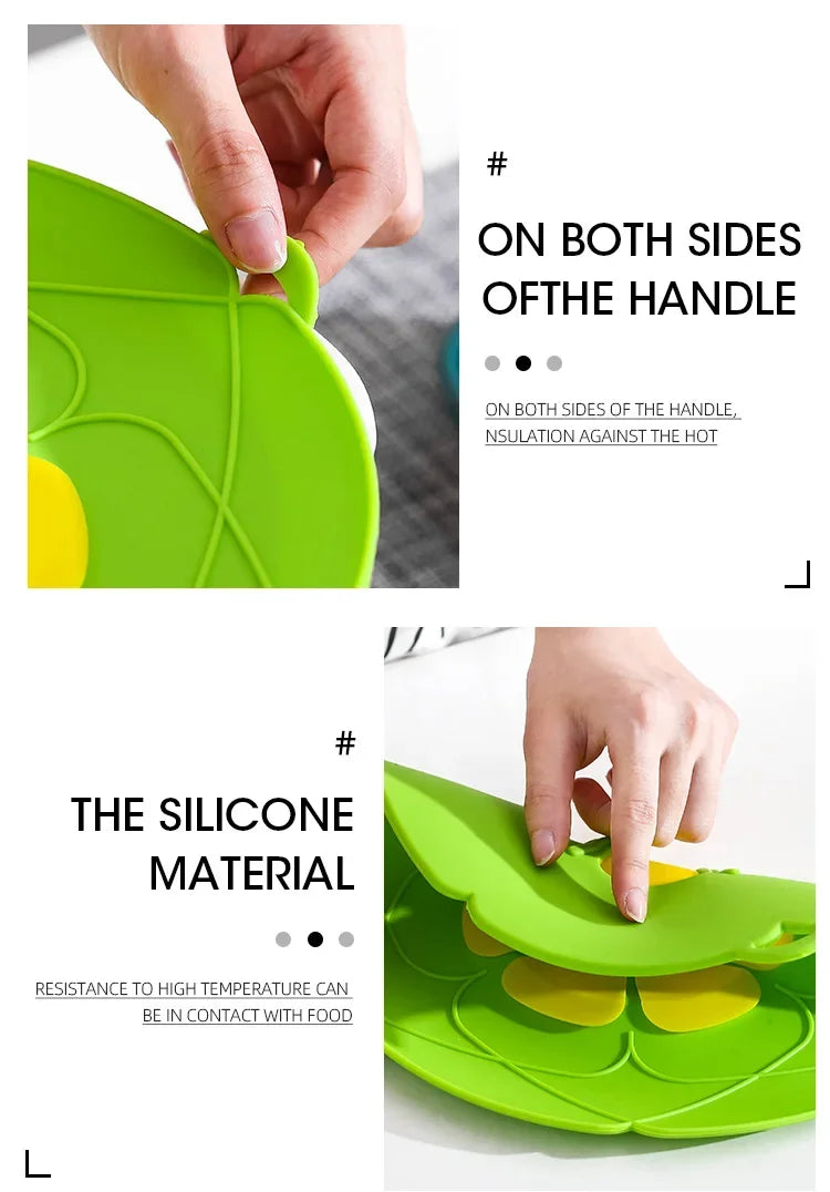 26CM Silicone Spill Stopper Lid – Heat-Resistant Cover for Pots and Pans, Multi-Purpose Microwave-Safe Kitchen Tool
