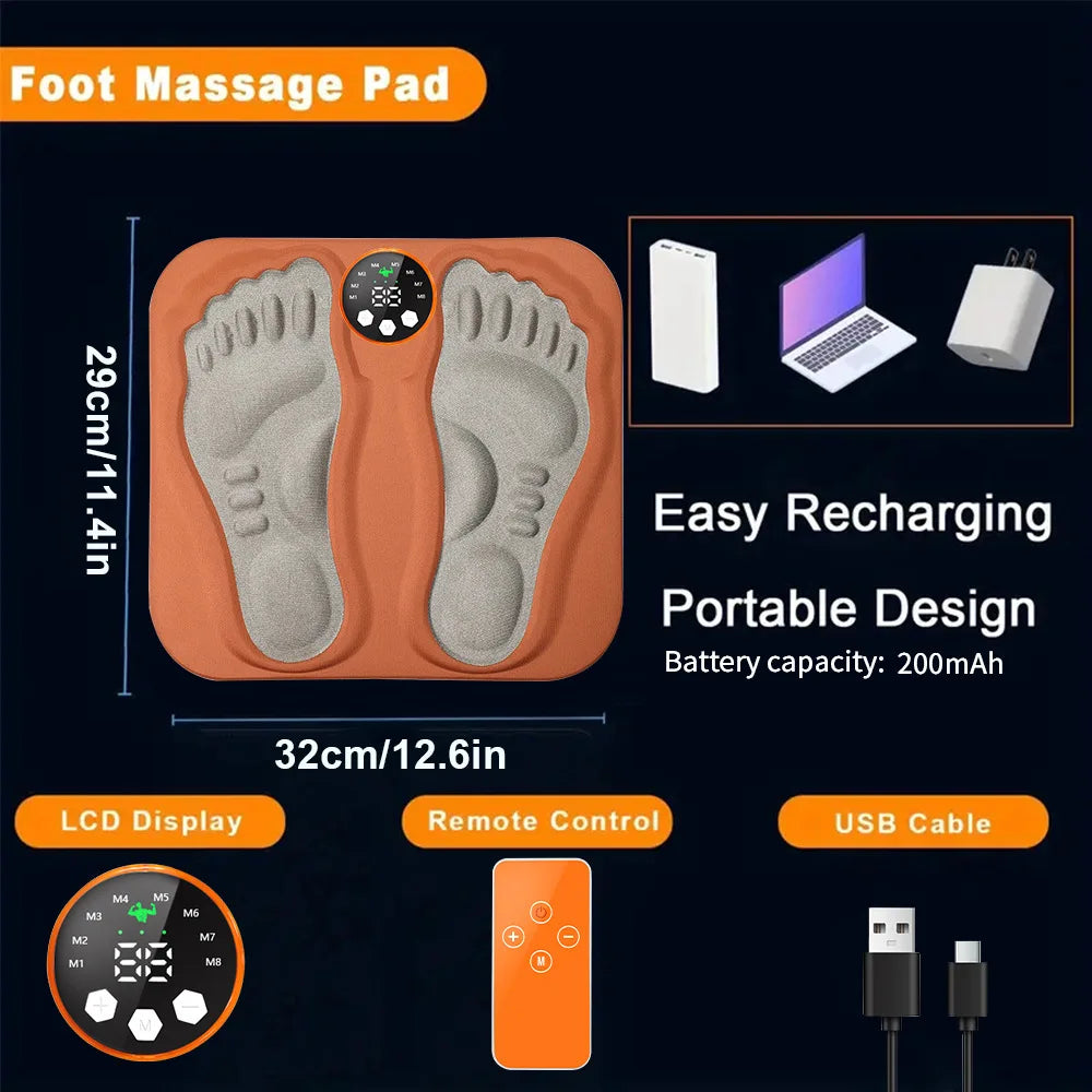 New 3D Electric EMS Foot Massager Pad with Remote – Smart Foldable Foot Muscle Stimulator for Relaxation and Shaping