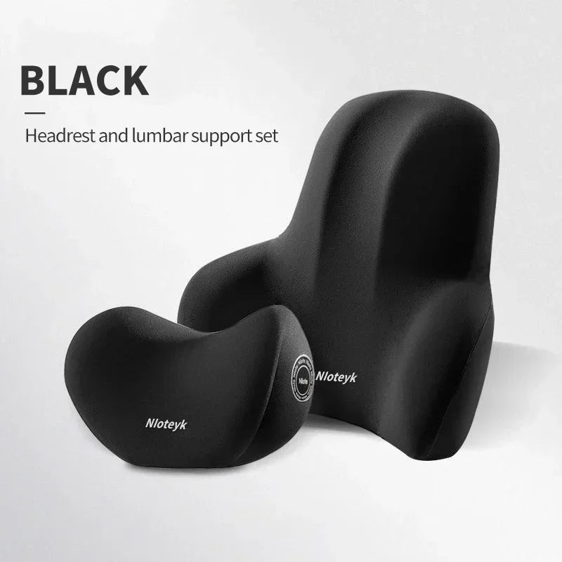 Universal Memory Foam Neck & Lumbar Support Cushion – Ergonomic Car Seat Pillow for Comfort & Posture