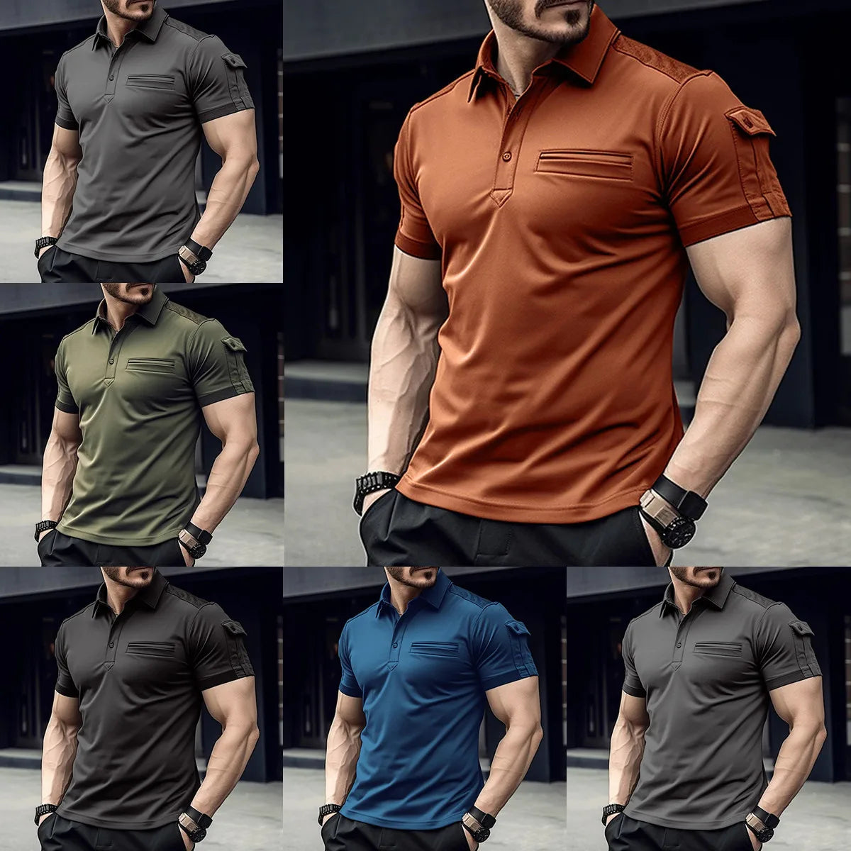 Men’s New Summer Polo Shirt – Short Sleeve, Smart Casual, Solid Color with Turn-Down Collar, Breathable and Stylish Tee