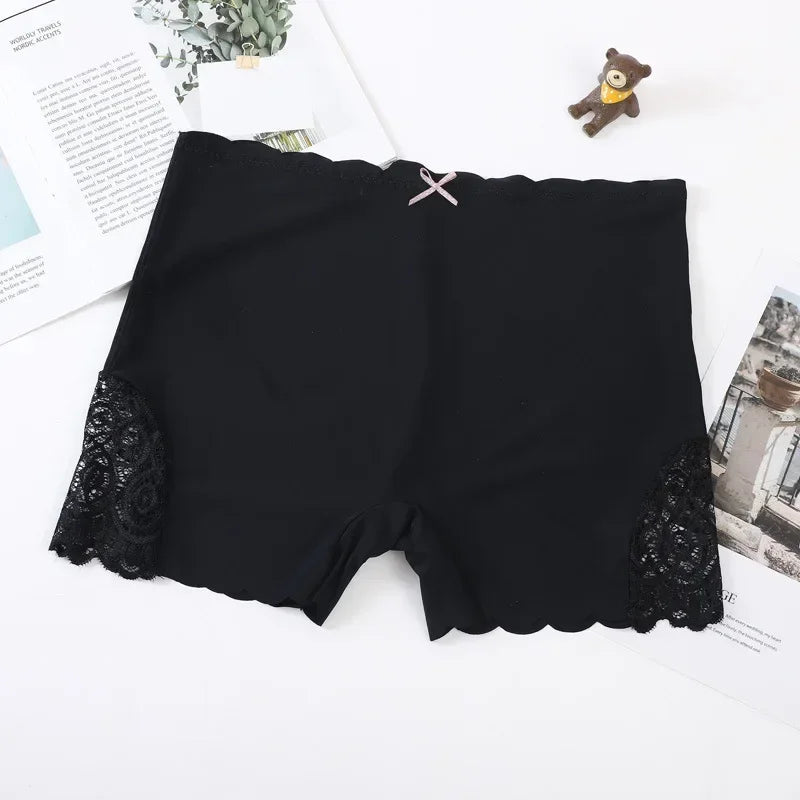 Women's Seamless Safety Shorts – Soft Breathable Modal Under Skirt Tights with Lace Trim