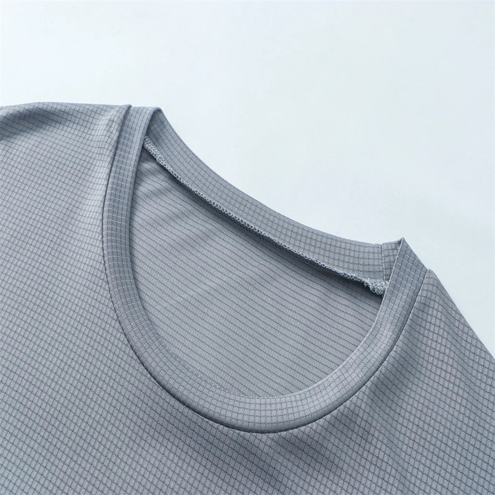 Men’s Summer Ice Silk Quick-Dry T-Shirt – Breathable High-Stretch Gym & Running Top