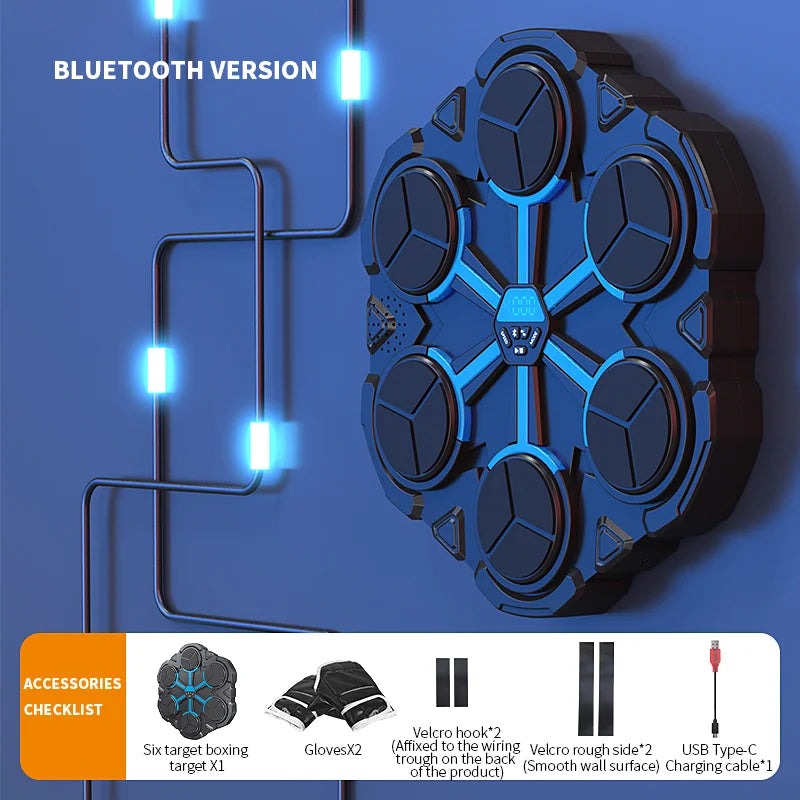 Smart Music Boxing Trainer – Interactive Wall-Mounted Target for Kids & Adults, Electronic Reaction Training Device for Home, Sanda & Fitness
