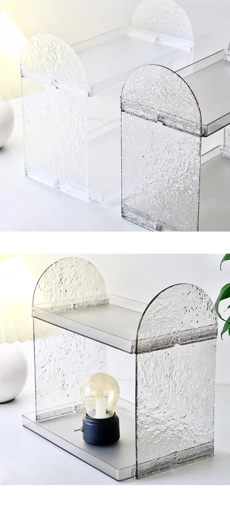 Clear Acrylic Makeup Organizer – Double-Layer Lipstick & Skincare Storage Box, Desktop Display Rack