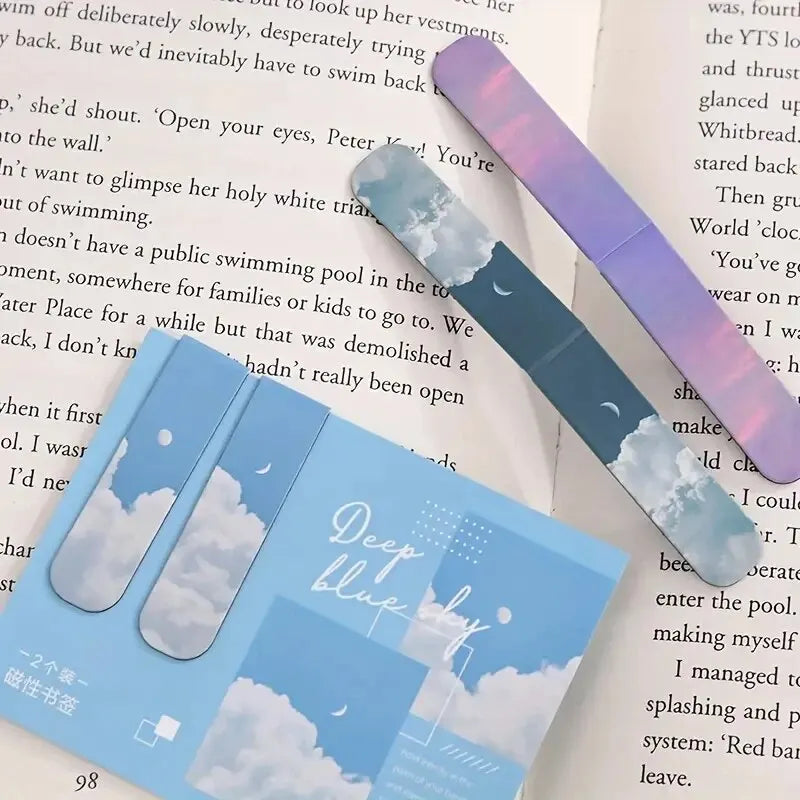2pcs Magnetic Forest-Themed Bookmarks – Landscape Design for Book Lovers & Readers