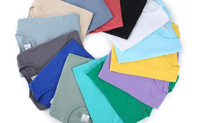 Unisex Loose Fit Cotton T-Shirt with O-Neck and Short Sleeves, Solid Color Summer Top for Men and Women, Sizes M to 4XL, Korean Style