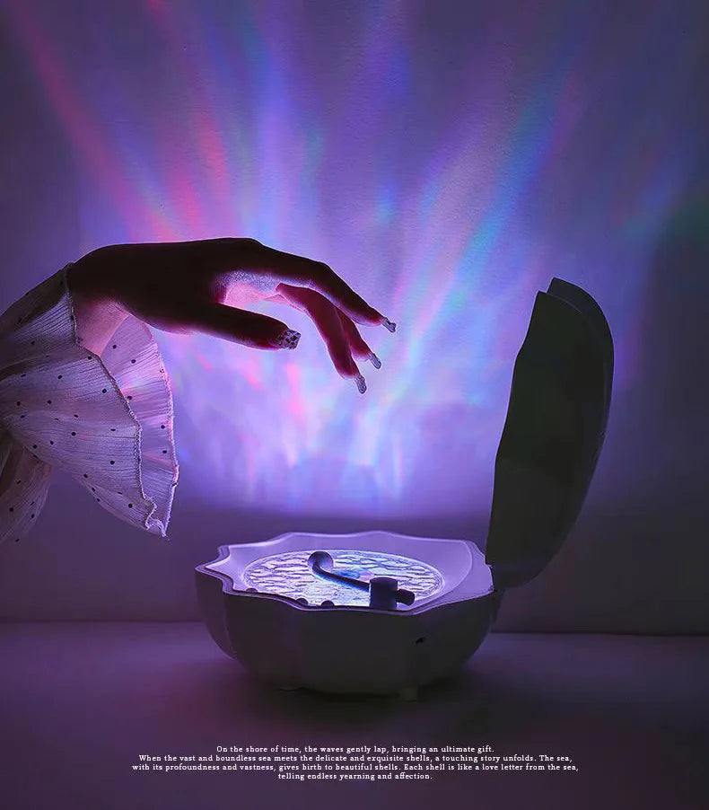 Retro-Style Portable Bluetooth Speaker with Colorful Light Projection & White Noise – Wireless Music Player & Sleep Aid