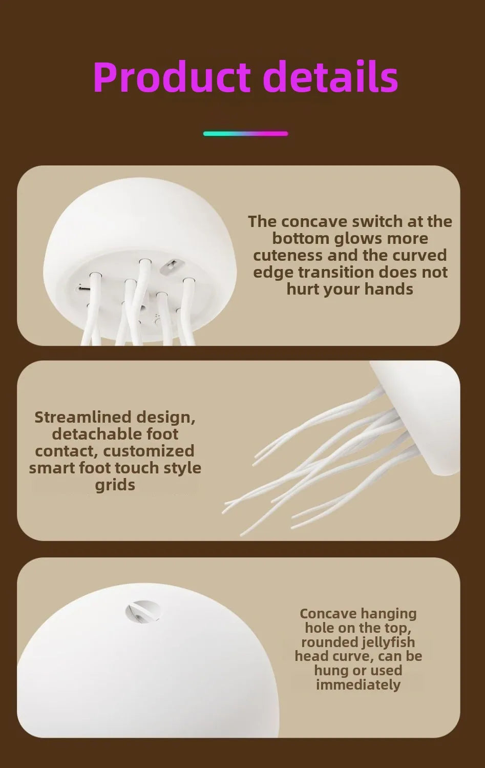 Creative Jellyfish Night Light with Voice & Motion Sensor – Hanging Ambient Lamp for Bedroom Decor & Gifts