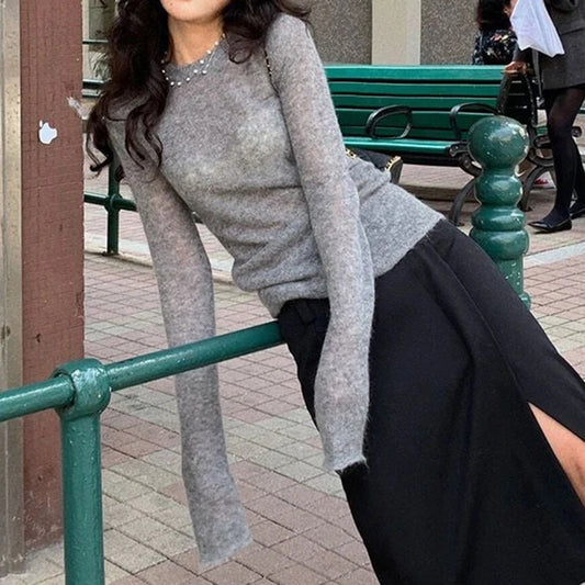 Laxsesu Women's Half Turtleneck Knit Sweater – Casual Stretch Pullover, Long Sleeve Autumn 2024 Fashion Jumper