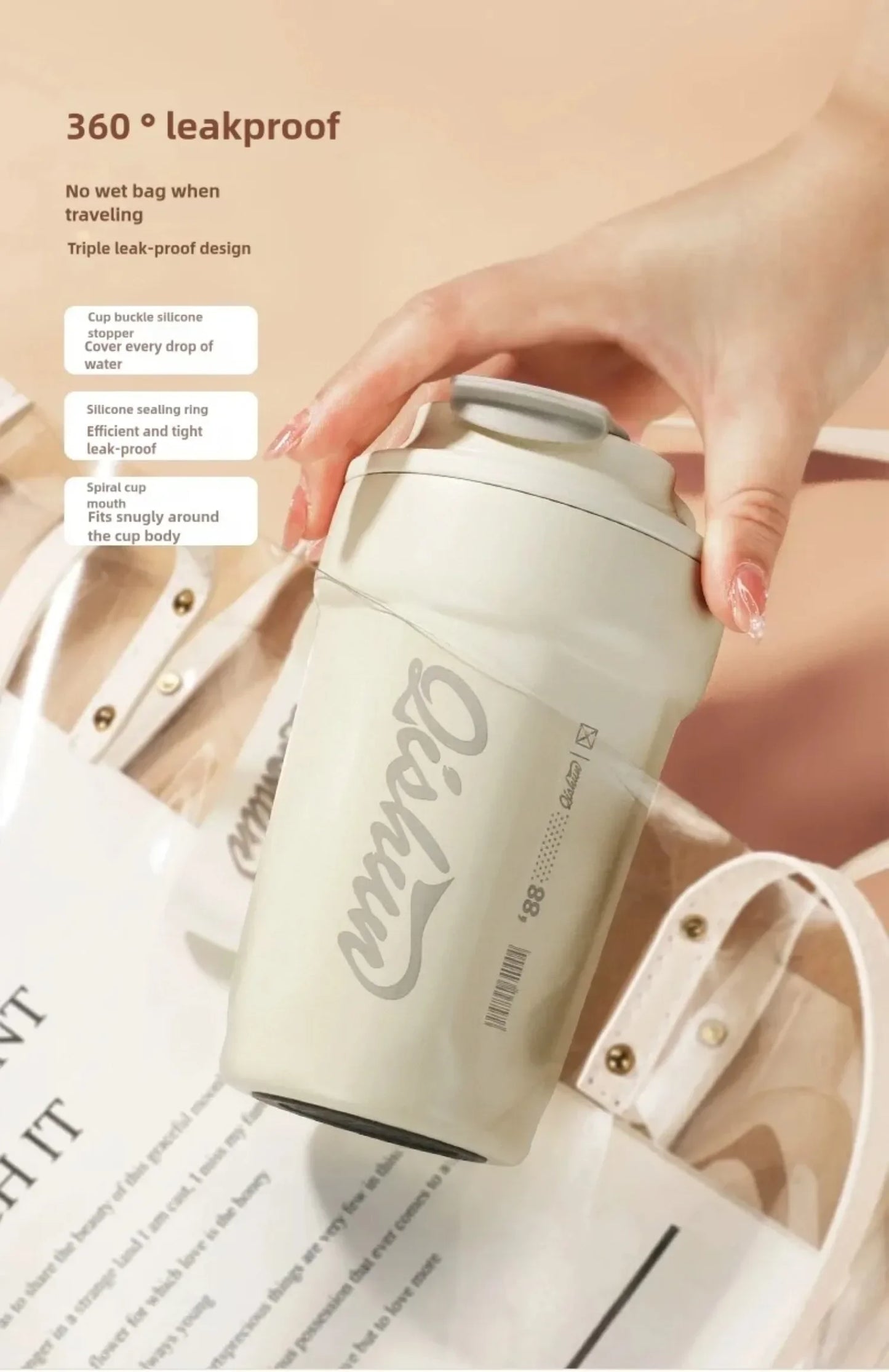 480ml Travel Coffee Mug, Insulated Coffee Mug, Double Walled Stainless Steel Insulated Coffee Tumbler for Hot/Ice Coffee Tea
