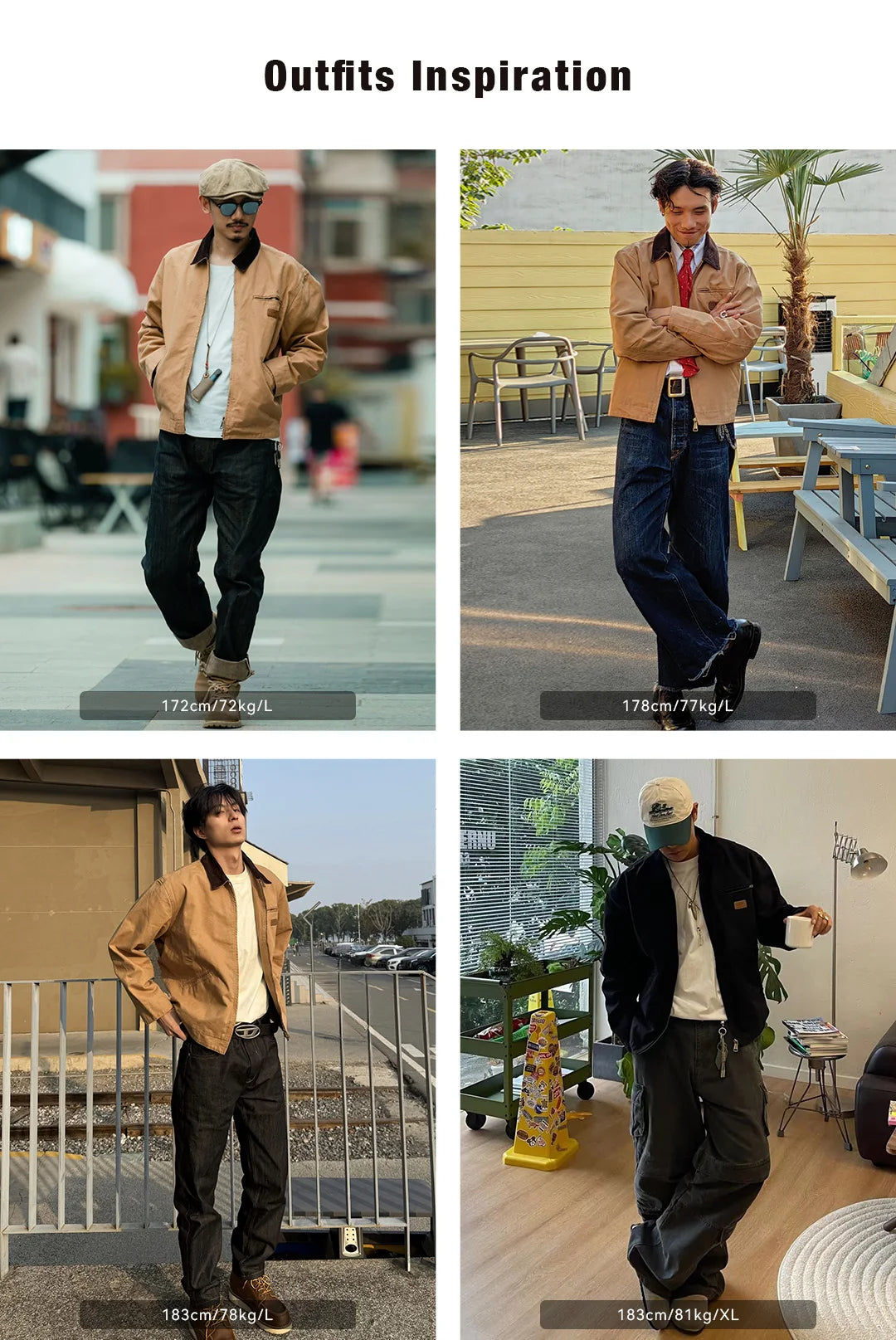Maden Retro Interstellar J001 Canvas Detroit Hunting Jacket – Heavy-Duty Work Coat with Lapel Collar and Multiple Pockets