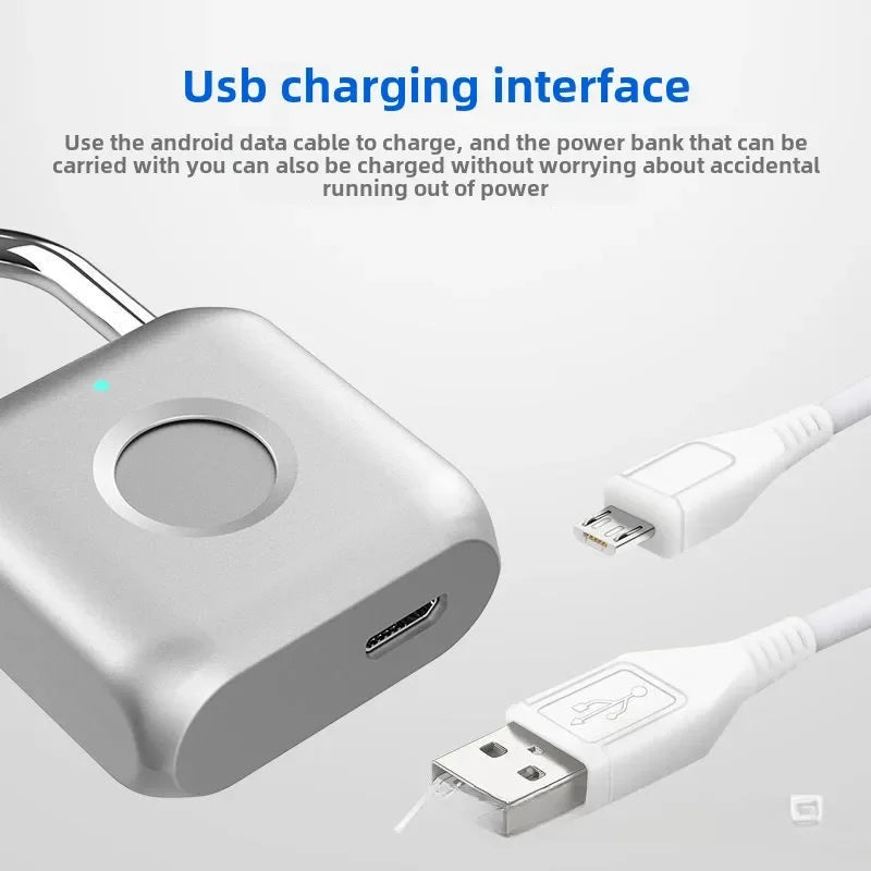 Smart Fingerprint Padlock – Electronic Lock for Luggage, Cabinets, Dorms, and More – Biometric Unlock for Secure Access