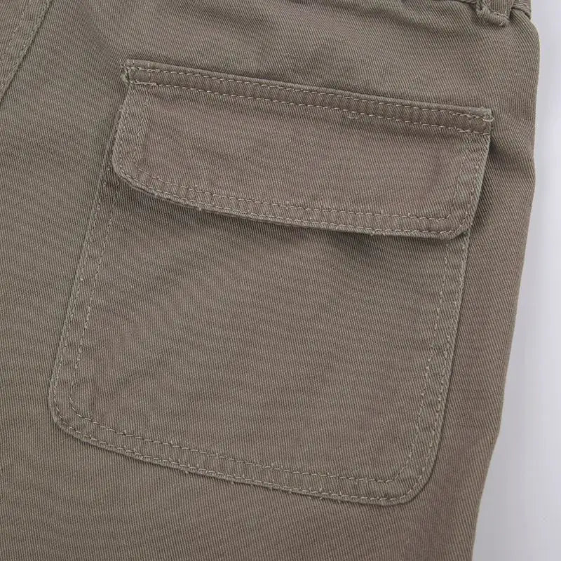 Women's Retro Mid-Waist Cargo Shorts – Casual Summer Streetwear with Pockets