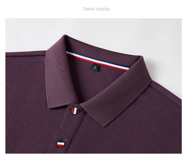 Men's Premium 100% Cotton Polo T-Shirt – Solid Color, Breathable, Comfortable, Business Casual Short Sleeve Golf Tee