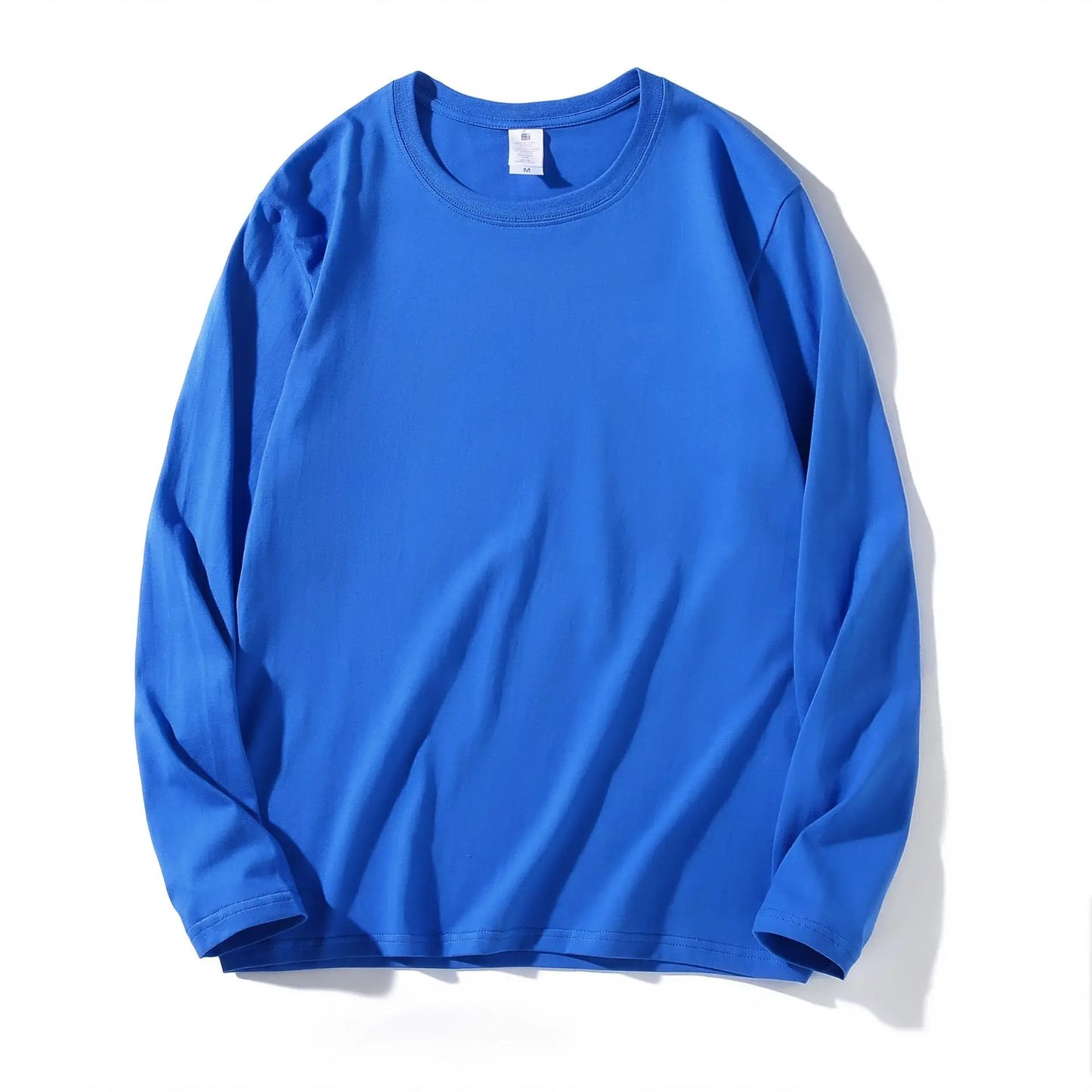 MRMT 2025 Men's 100% Cotton Long Sleeve T-Shirt – Solid Color Crew Neck Casual Top