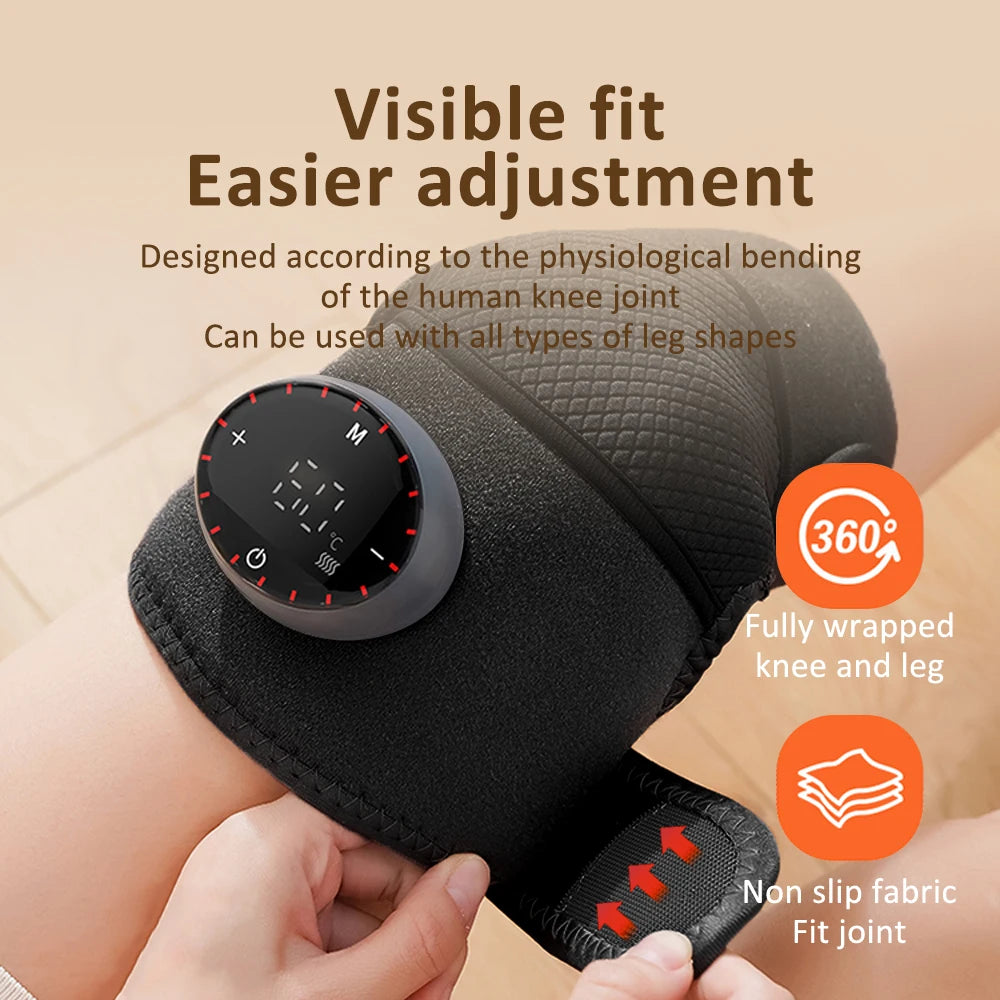 Rechargeable Electric Shoulder Massager with Heating & Vibration – Thermal Therapy Belt for Knee & Arthritis Pain Relief