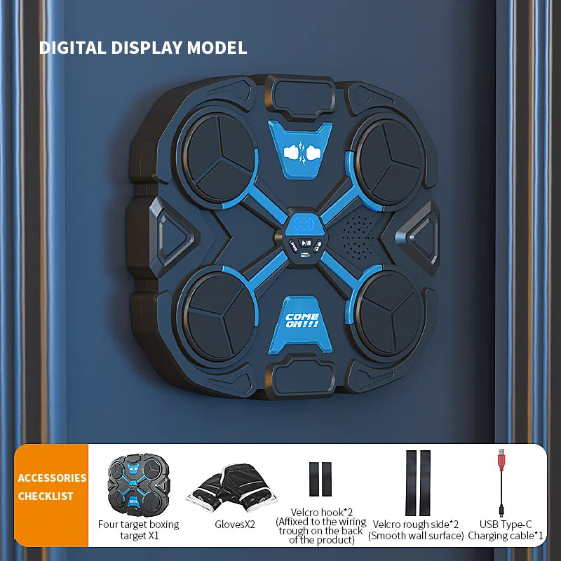 Smart Music Boxing Trainer – Interactive Wall-Mounted Target for Kids & Adults, Electronic Reaction Training Device for Home, Sanda & Fitness
