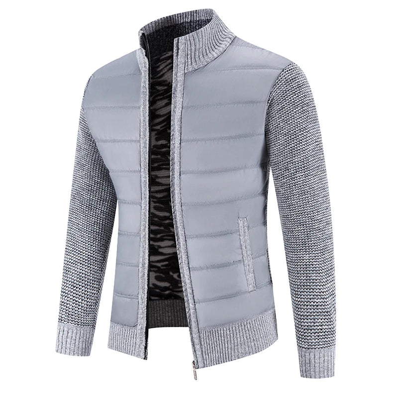 Men's Knit Baseball Jacket – Autumn Winter Casual Business Pullover Sweater, Korean Style Windbreaker Jumper