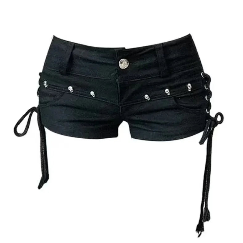 Women's Retro Leopard Print Denim Shorts – Washed Slim Fit Streetwear Y2K Style Summer 2025