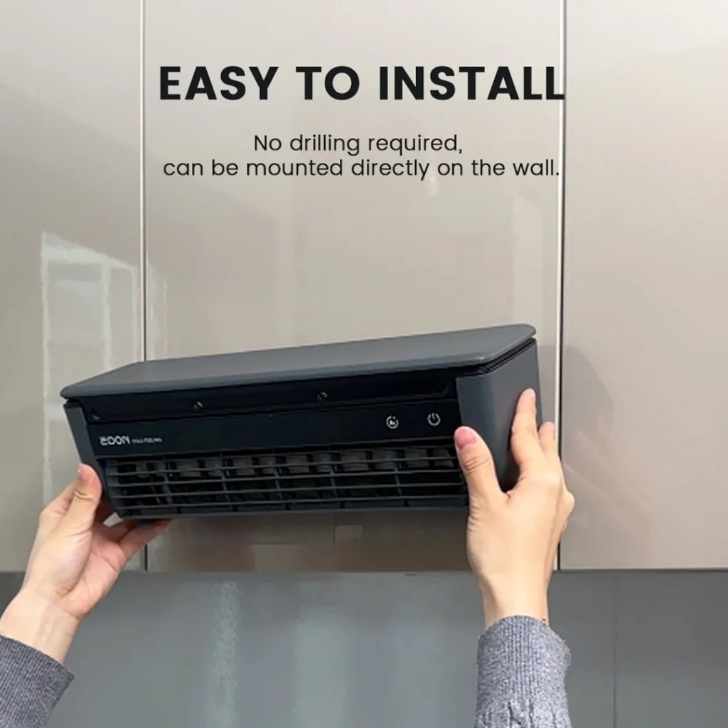 EDON E868 Wall-Mounted Leafless Air Cooling Fan – 20W Power, Quick Cooling, Easy Installation for Home & Kitchen