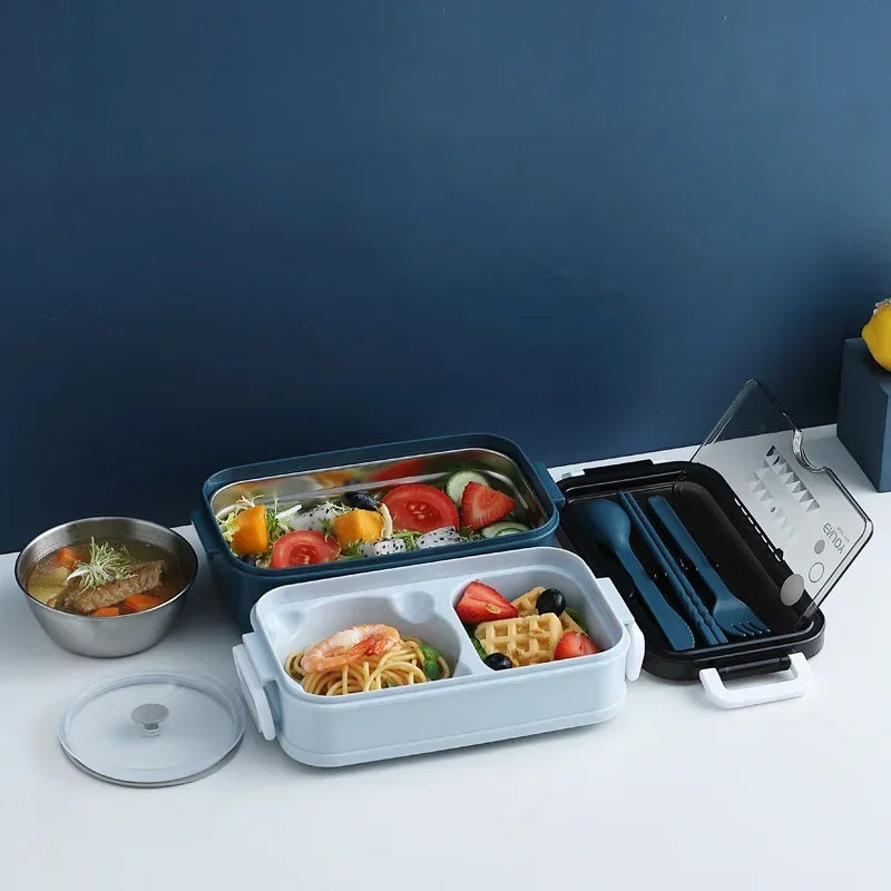 3-Layer Bento Lunch Box for School & Office | Microwave-Safe Food Storage Container
