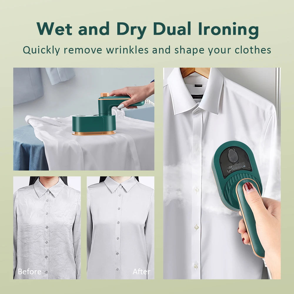 Compact Foldable Handheld Garment Steamer & Iron – Portable Steam & Dry Iron for Clothes, Ideal for Home and Travel