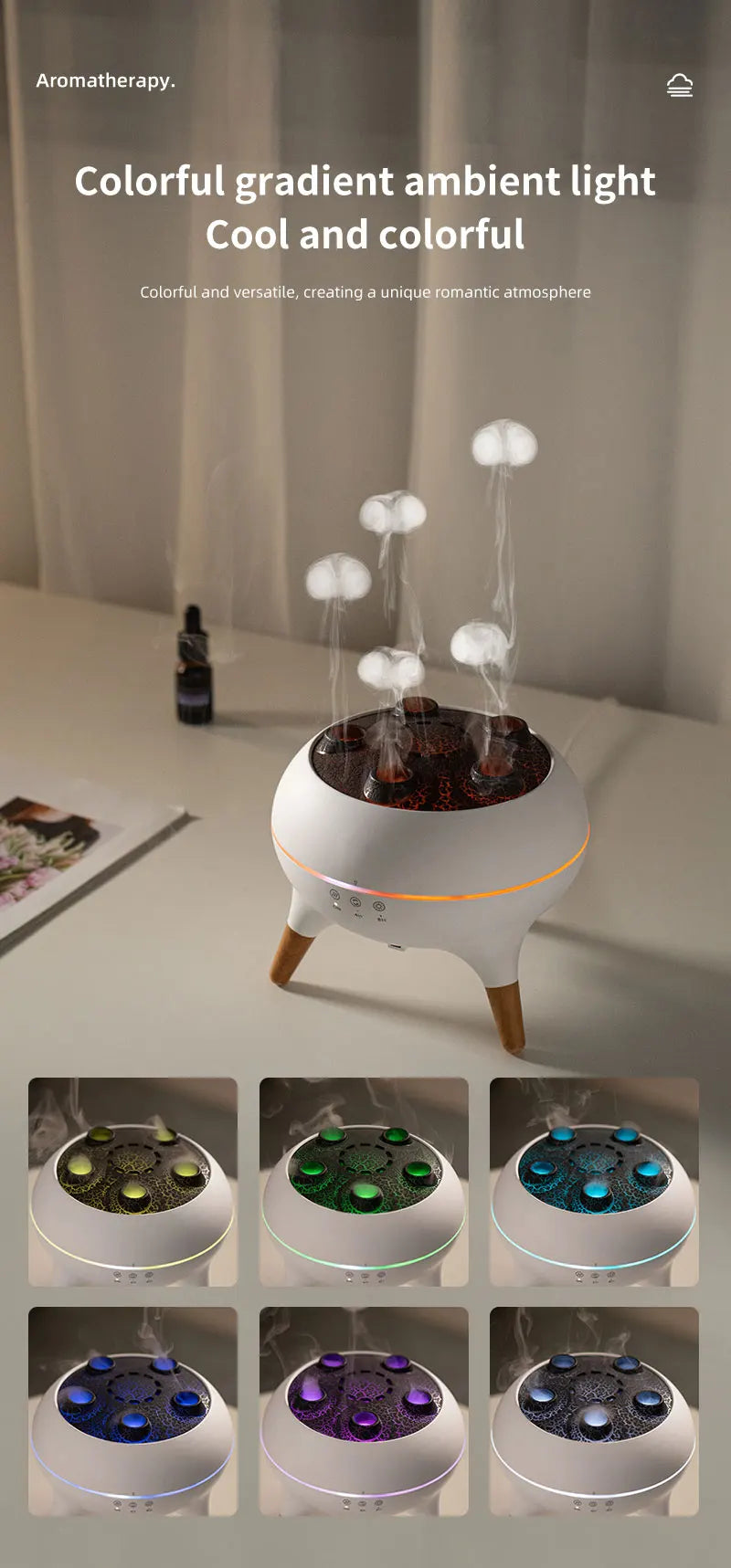 Creative Jellyfish-Shaped Ultrasonic Aroma Humidifier with Remote Control – Essential Oil Diffuser & Mist Maker