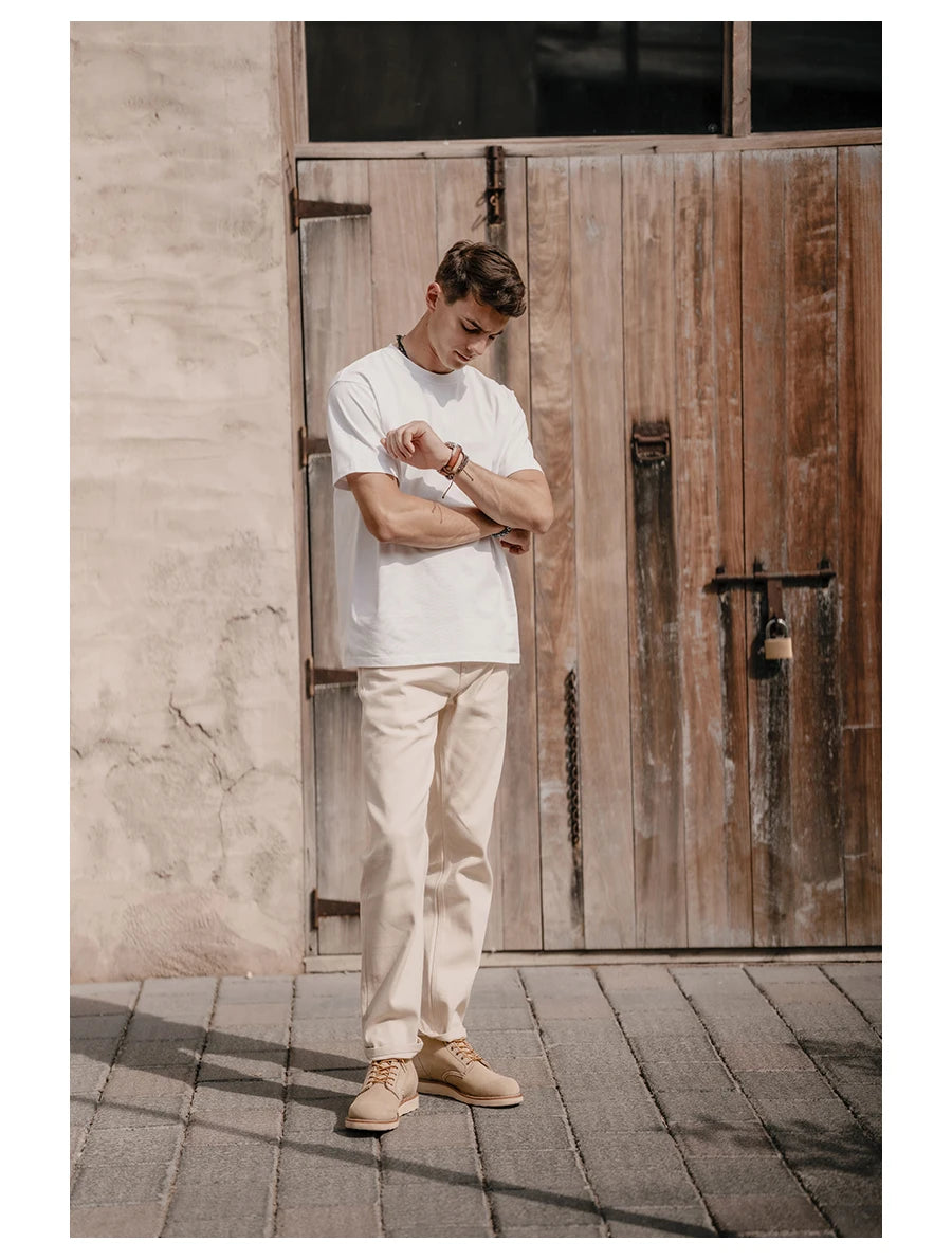 SIMWOOD 2025 Men’s Oversized 100% Cotton T-Shirt – Breathable & Comfortable Spring/Summer Top, 310gsm