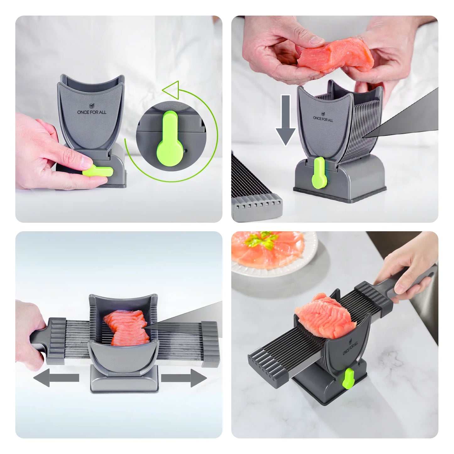 All-in-One Manual Stainless Steel Meat Slicer – Mini Cutter for Dicing, Slicing & Stripping Fresh Meat at Home