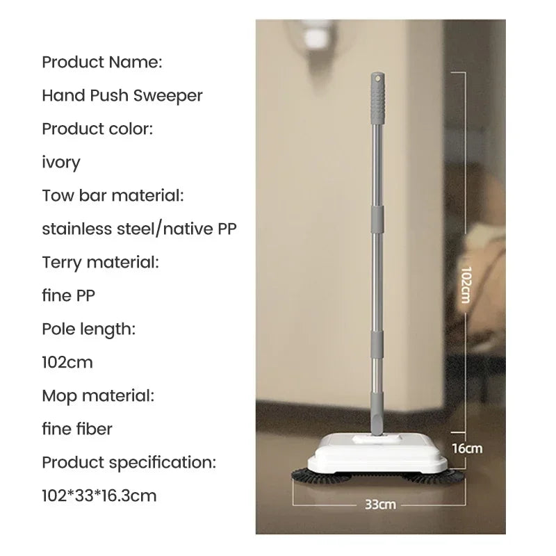 All-in-One Manual Sweeping Broom & Dustpan Set – Hand-Push Floor Sweeper & Vacuum Cleaner for Home Use