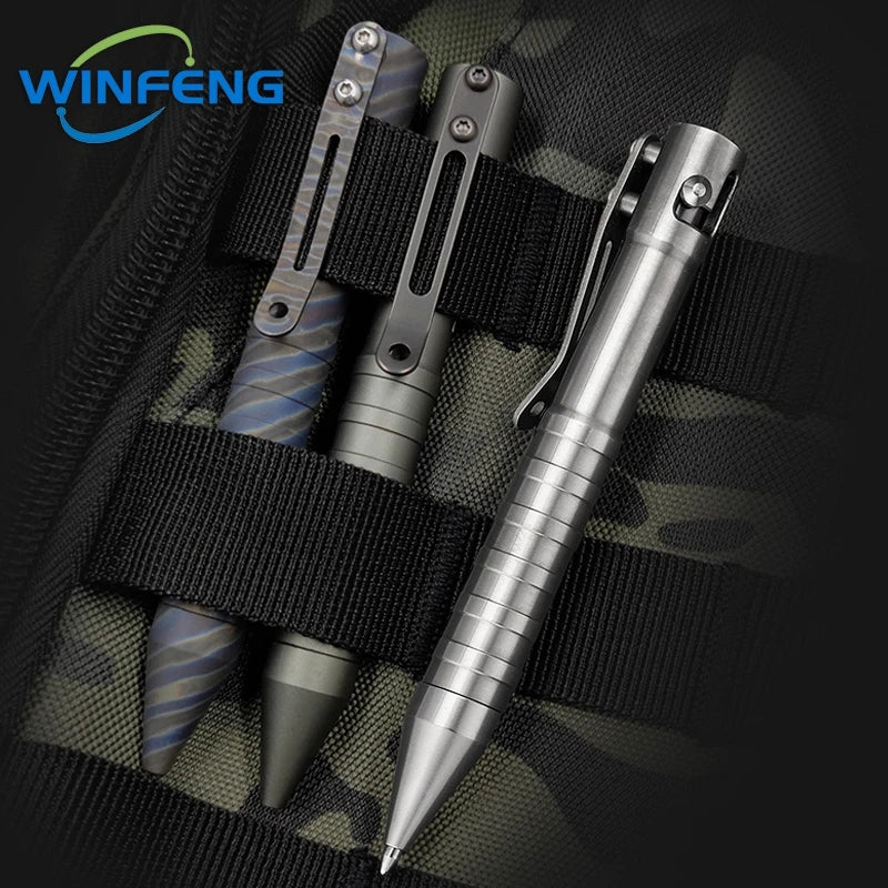 Titanium Tactical Ballpoint Pen – Bolt Action Business Pen with Glass Breaker, Self-Defense Survival EDC Tool