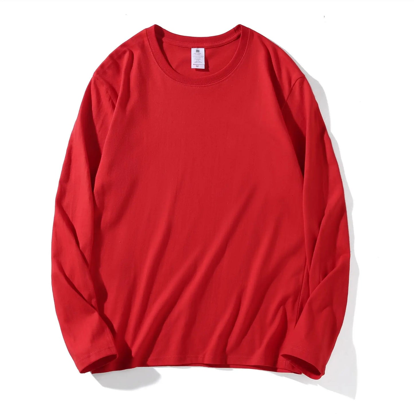 Men's 100% Cotton Long Sleeve T-Shirt – Solid Color, Round Neck Casual Top (MRMT 2025)
