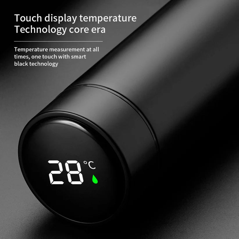 500ML Smart Insulated Thermos Water Bottle – Stainless Steel Vacuum Flask with Touch Temperature Display Digital Mug